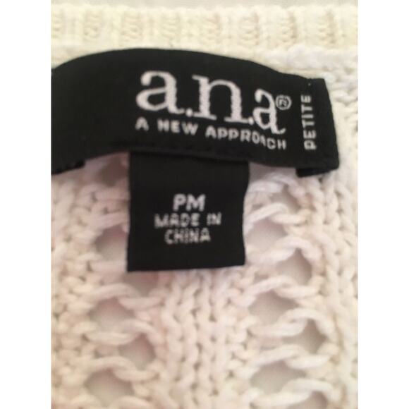 White Sweater Loose Knit Lightweight Layering‎ Top Petite Medium (g) - Picture 5 of 6